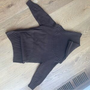 Halogen Brown Off-the-Shoulder Sweater